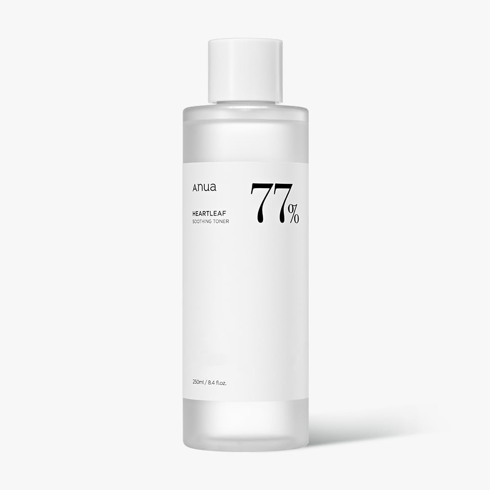 Anua Heartleaf 77% 수딩 토너 I pH 5.5 트러블 케어, 피부 진정, 상쾌함, 수분 공급, 정화, 동물 실험 없음, 비건,(250ml / 8.45 fl.oz.)