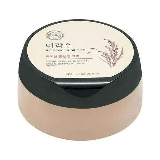 THE FACE SHOP Rice Water Bright Cleansing Cream | Gentle Korean Makeup Remover & Hydrating First Cleanse for Glowing Skin