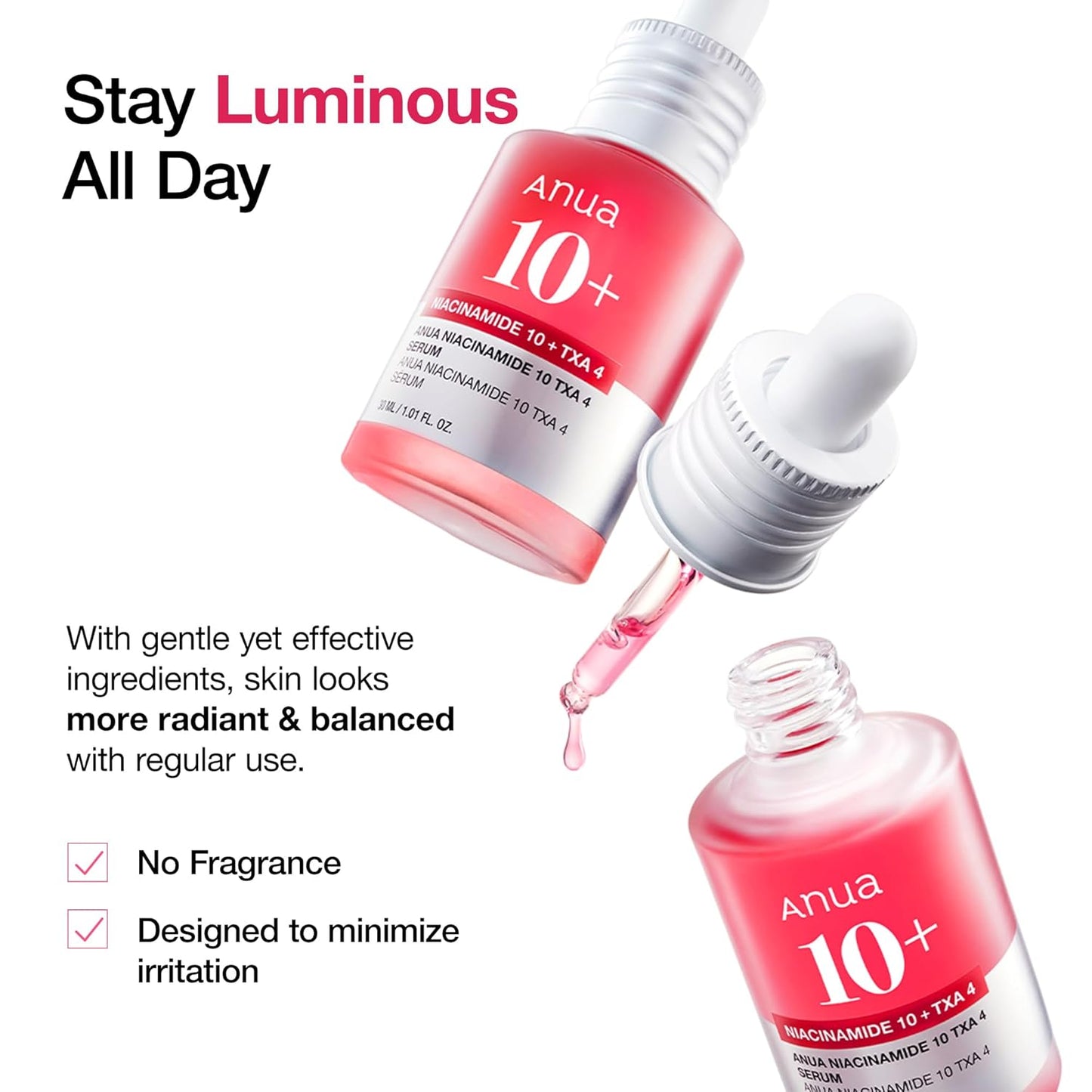 Anua Niacinamide 10% + TXA 4% Serum | 10% Niacinamide & 4% Tranexamic Acid for Brightening & Dark Spot Correction - T.E.R