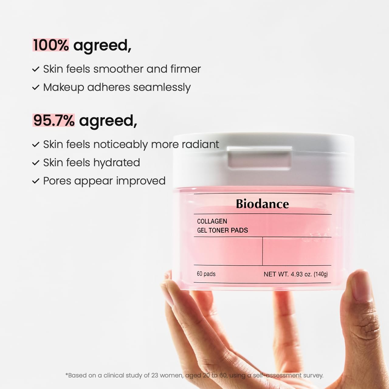 Biodance Bio Collagen Gel Pads 60pcs (140g) | Hydrating Toner Pads for Firm, Plump & Glowing Skin - T.E.R