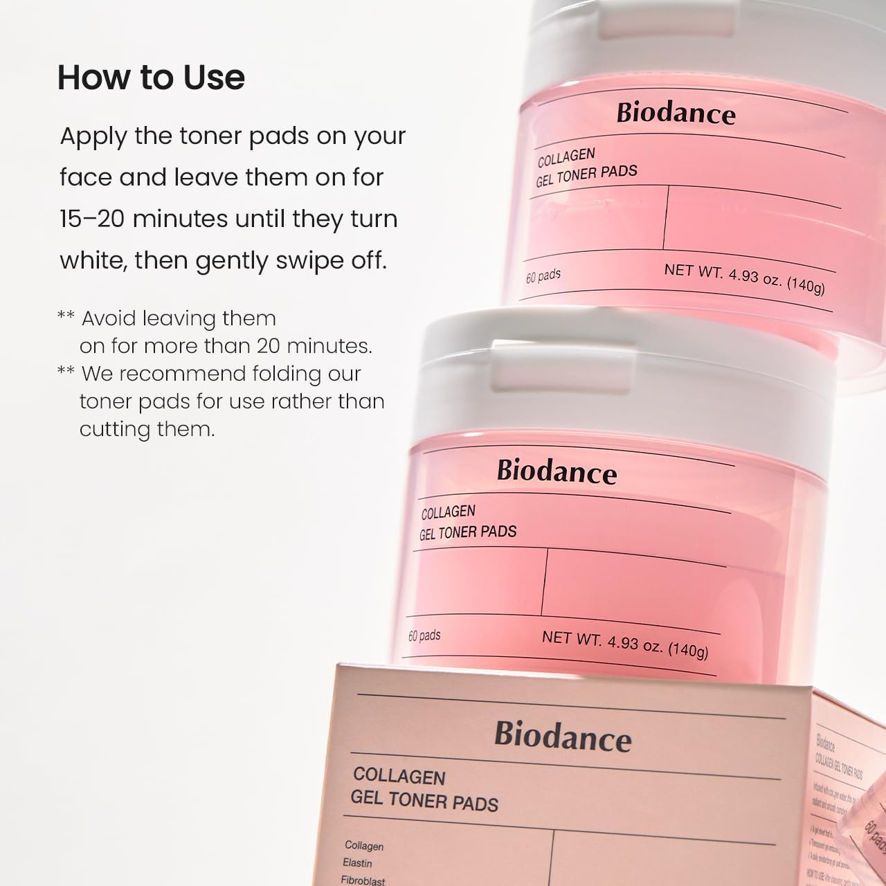 Biodance Bio Collagen Gel Pads 60pcs (140g) | Hydrating Toner Pads for Firm, Plump & Glowing Skin - T.E.R