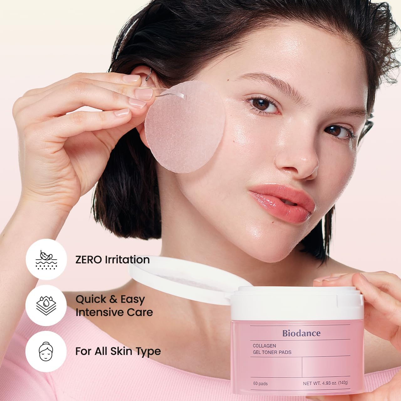 Biodance Bio Collagen Gel Pads 60pcs (140g) | Hydrating Toner Pads for Firm, Plump & Glowing Skin - T.E.R