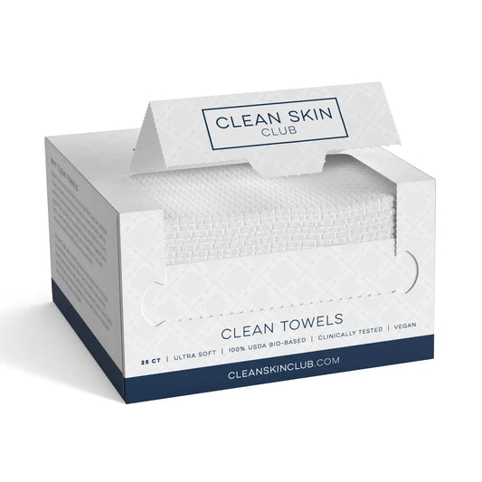 Clean Skin Club Clean Towels XL 25 Count | Disposable Face Towels for Acne - Prone & Sensitive Skin - T.E.R
