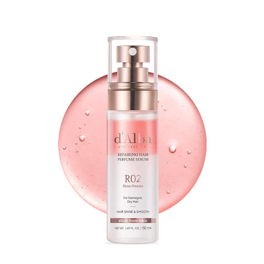d'Alba Professional Repairing Hair Perfume Serum R02 Rose Freesia | Nourishing Hair Care & Long - Lasting Fragrance - T.E.R