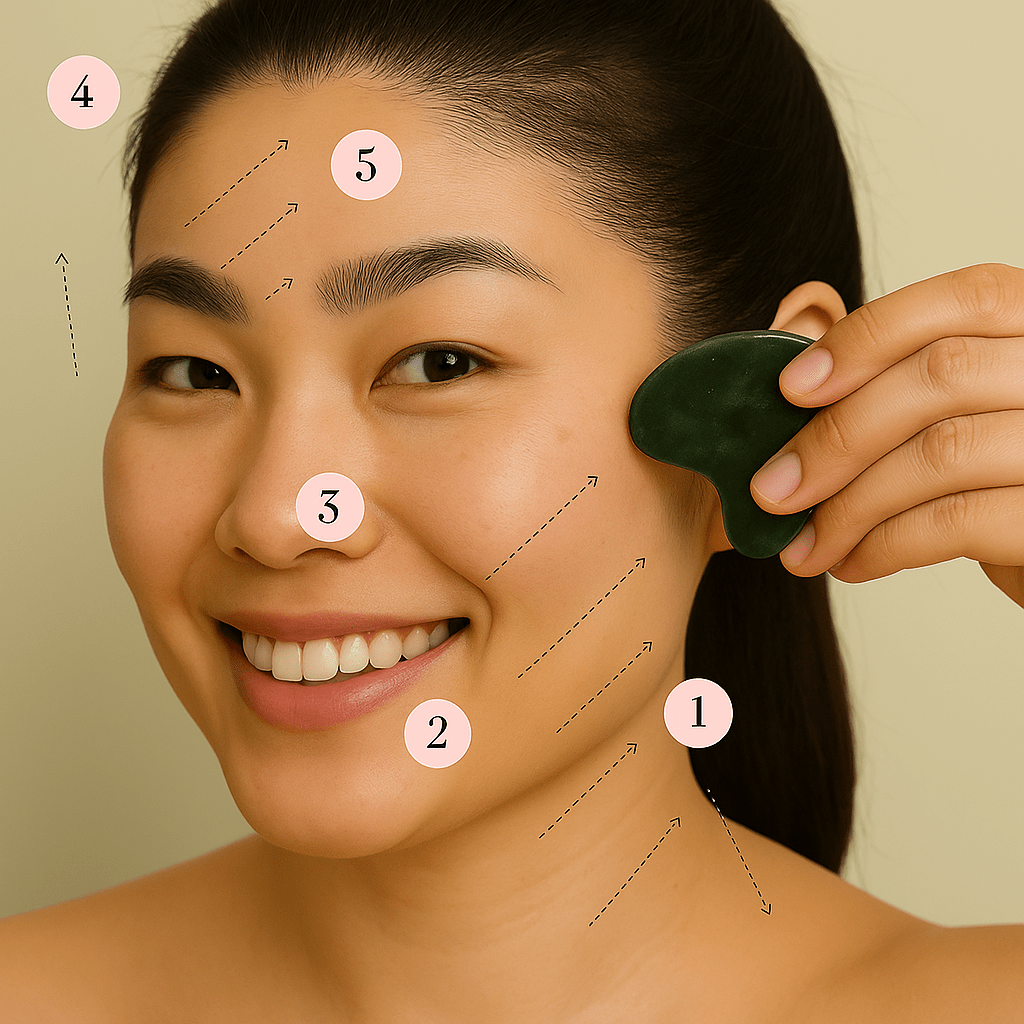 Jade Roller & Gua Sha Duo | Authentic Natural Jade Facial Sculpting Set for De - Puffing, Contouring & Serums - T.E.R