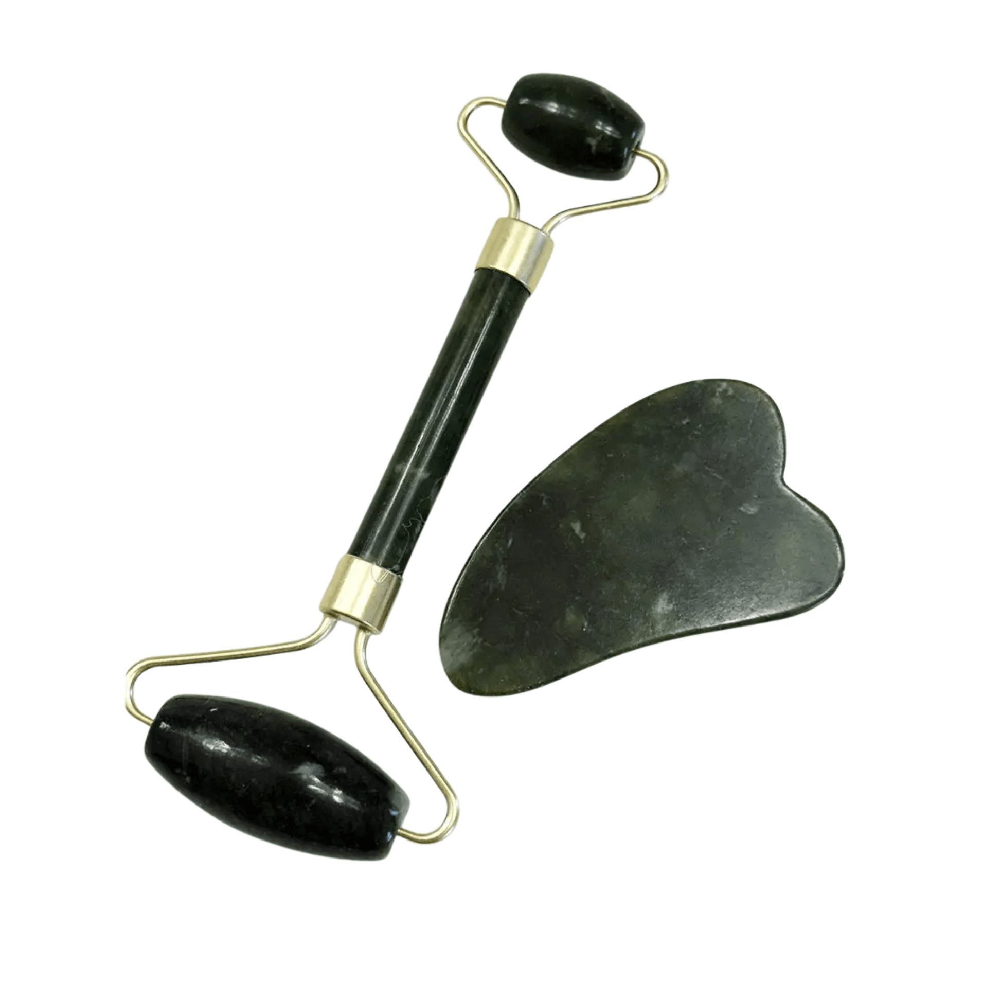 Jade Roller & Gua Sha Duo | Authentic Natural Jade Facial Sculpting Set for De - Puffing, Contouring & Serums - T.E.R