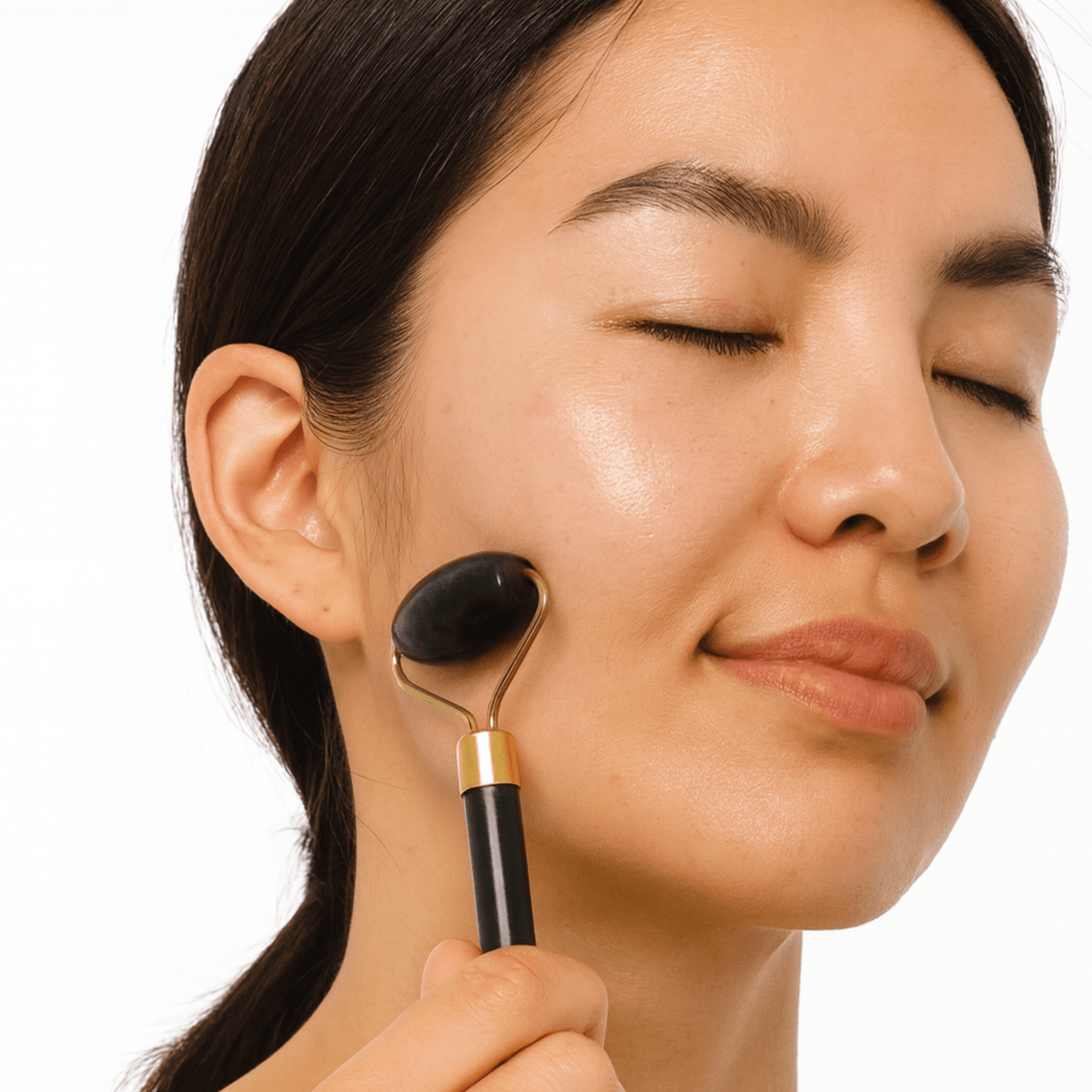 Jade Roller & Gua Sha Duo | Authentic Natural Jade Facial Sculpting Set for De - Puffing, Contouring & Serums - T.E.R