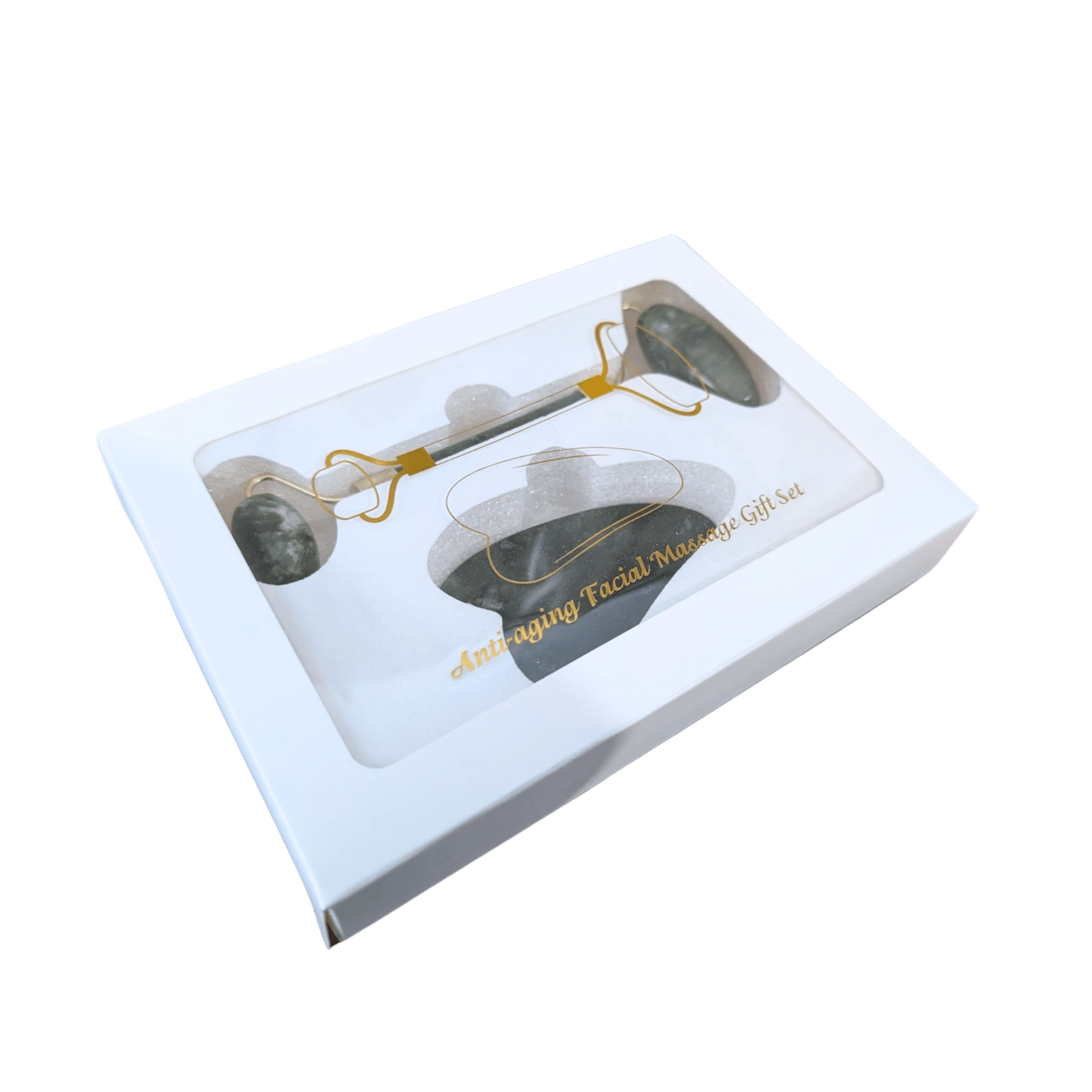 Jade Roller & Gua Sha Duo | Authentic Natural Jade Facial Sculpting Set for De - Puffing, Contouring & Serums - T.E.R