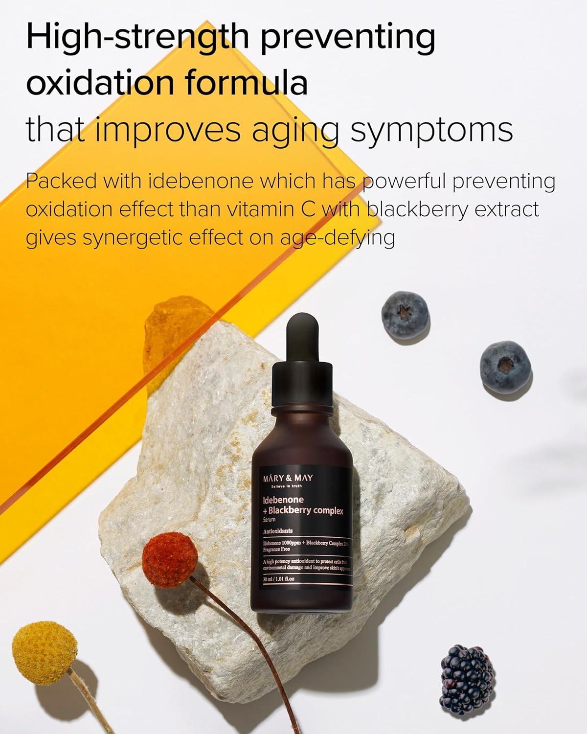 Mary & May Idebenone + Blackberry Complex Serum | Antioxidant Brightening Serum for Anti - Aging & Radiance - T.E.R