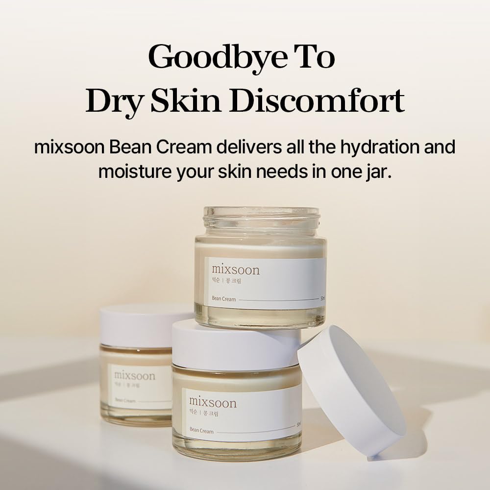 mixsoon Bean Cream 50ml | Nourishing Moisture Cream with Fermented Soybeans for Hydration, Pore & Sebum Care, Glass - Skin Finish - T.E.R