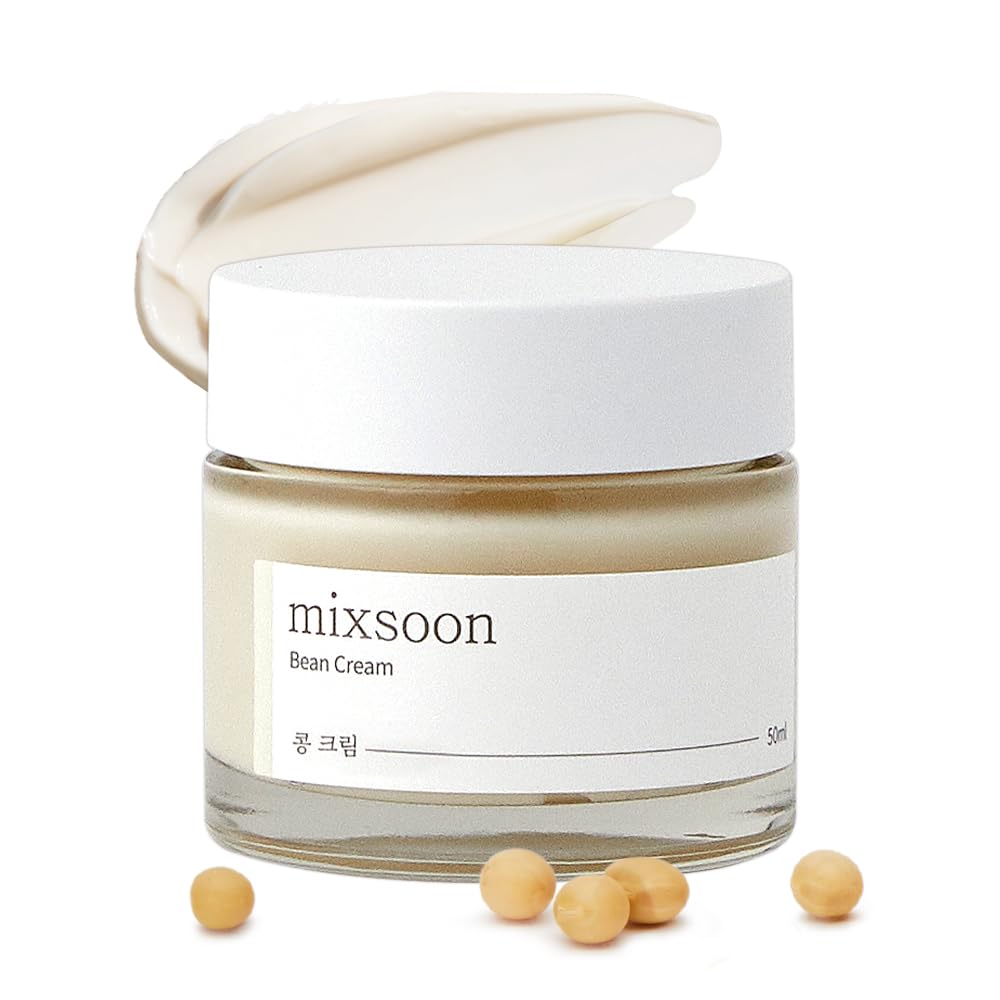 mixsoon Bean Cream 50ml | Nourishing Moisture Cream with Fermented Soybeans for Hydration, Pore & Sebum Care, Glass - Skin Finish - T.E.R