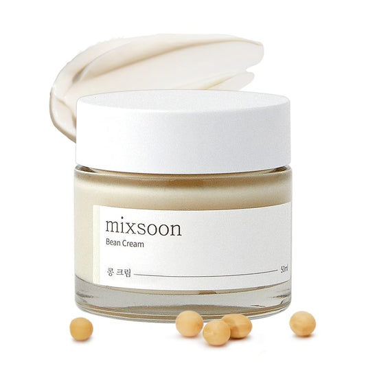 mixsoon Bean Cream 50ml | Nourishing Moisture Cream with Fermented Soybeans for Hydration, Pore & Sebum Care, Glass - Skin Finish - T.E.R