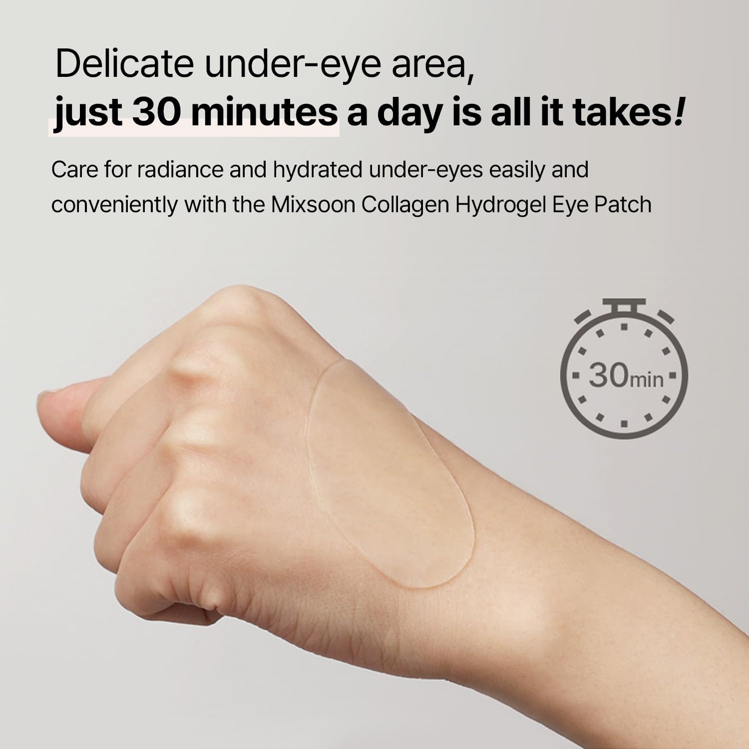 MIXSOON Collagen Hydrogel Eye Patch (60pcs) | Cooling, Brightening & Anti - Aging Under Eye Treatment - T.E.R