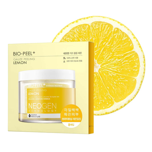 NEOGEN DERMALOGY Bio Peel Gauze Peeling Lemon (8ea, 76ml) | Brightening Exfoliating Pads with Vitamin C for Glowing Skin | Korean Skincare - T.E.R