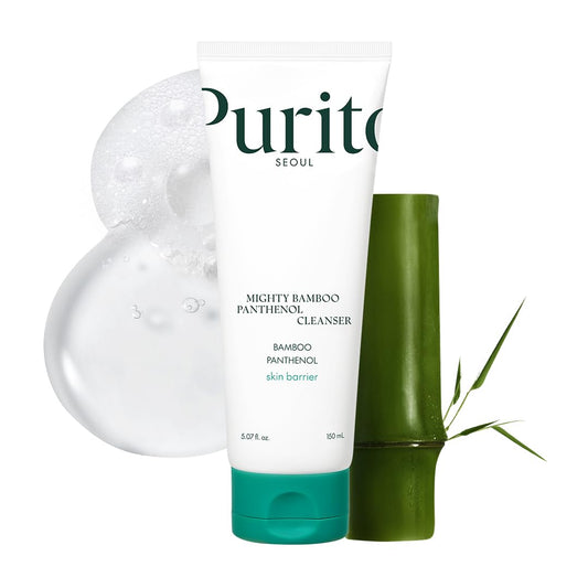 Purito Mighty Bamboo Panthenol Cleanser | Gentle Foaming Face Wash for Sensitive Skin with Panthenol & Bamboo Water – 150ml - T.E.R
