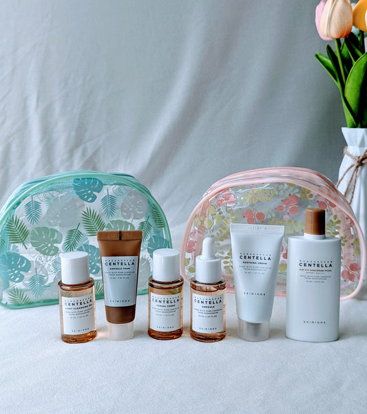 SKIN1004 Madagascar Centella Mini Travel Kit | Complete K - Beauty Routine in Travel Pouch – All - in - One Calming & Hydrating Skincare Set—Perfect for Travel, Trial & Gift - Giving - T.E.R