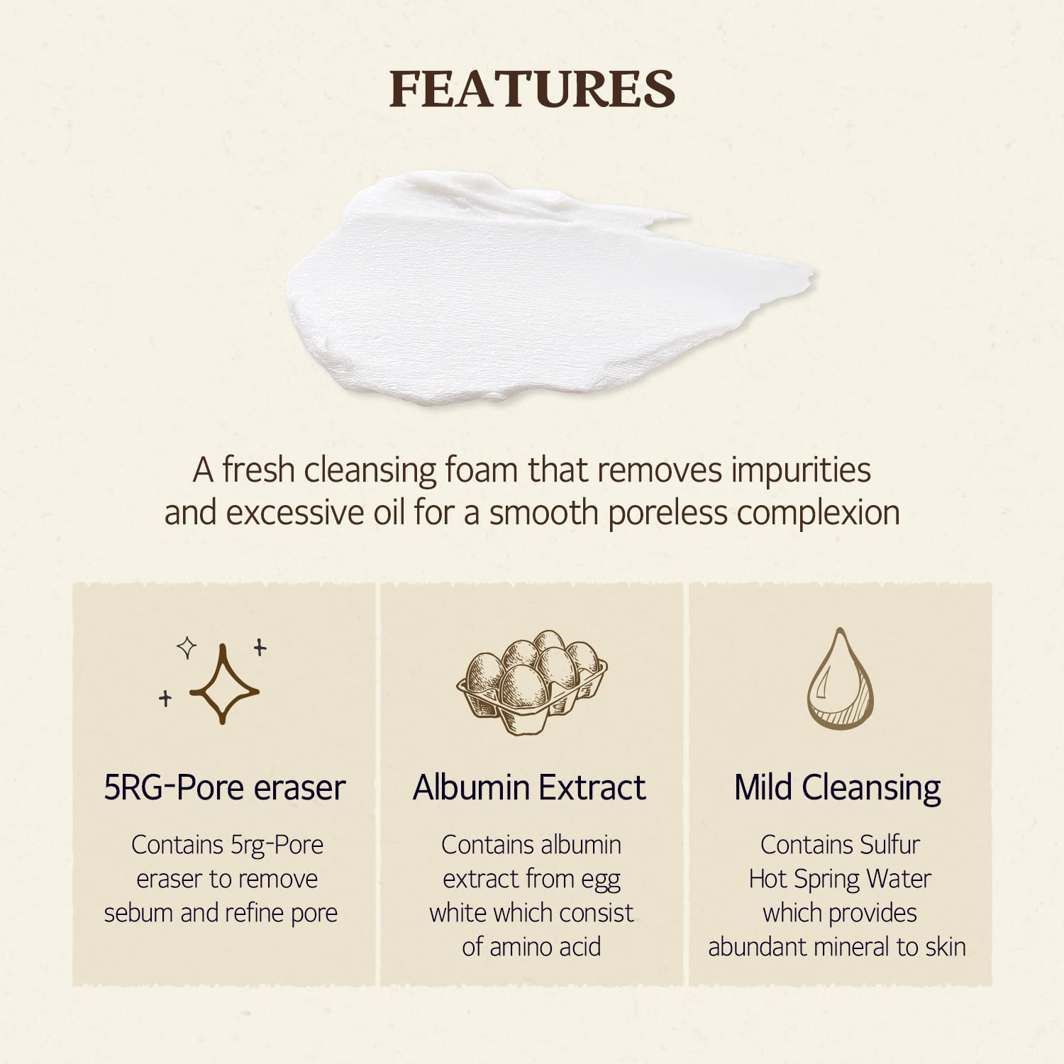 SKINFOOD Egg Perfect Pore Cleansing Foam 150ml | Egg Yolk & Albumin Deep Pore Cleanser | Smooth & Refine Skin | K - Beauty Facial Wash - T.E.R