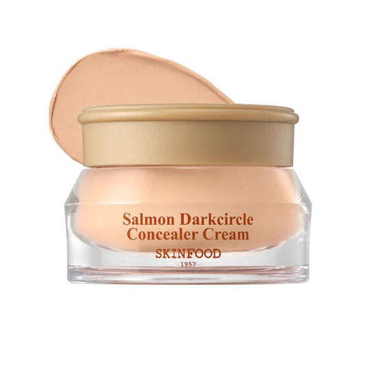 SKINFOOD Salmon Dark Circle Concealer Cream 10g | Full Coverage Eye Brightener for Dark Circles & Wrinkles | Salmon Peptide Corrector | K - Beauty Under Eye Concealer - T.E.R