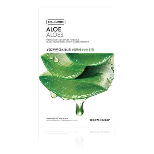 THE FACE SHOP Aloe Face Mask | Soothing & Hydrating Real Nature Sheet Mask for Dry & Sensitive Skin - T.E.R