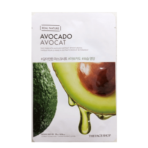 THE FACE SHOP Avocado Face Mask | Nourishing Real Nature Sheet Mask for Dry & Aging Skin - T.E.R