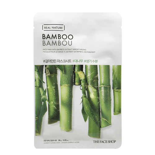 THE FACE SHOP Bamboo Face Mask | Real Nature Hydrating Sheet Mask for Oily & Sensitive Skin - T.E.R