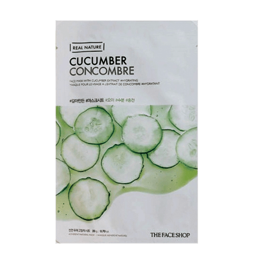 THE FACE SHOP Cucumber Face Mask | Real Nature Refreshing Sheet Mask for Calming & Hydration - T.E.R