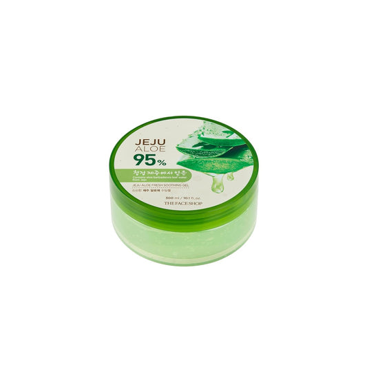 THE FACE SHOP Jeju Aloe Fresh Soothing Gel 300ml | Multi - Purpose Hydrating Gel for Face, Body, Hair & Sunburn Relief - T.E.R