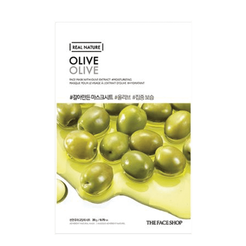 THE FACE SHOP Olive Face Mask | Real Nature Moisturizing Sheet Mask for Dry & Rough Skin - T.E.R
