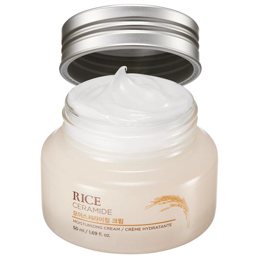 The Face Shop Rice Ceramide Moisturizing Cream | Hydrating & Brightening Korean Skincare - T.E.R