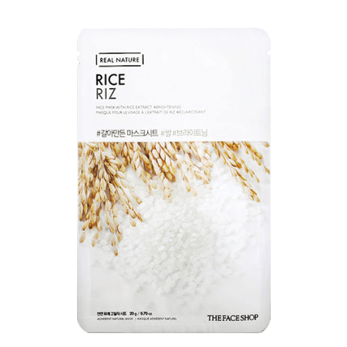 THE FACE SHOP Rice Face Mask | Real Nature Brightening Sheet Mask for Radiant & Smooth Skin - T.E.R