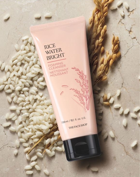 THE FACE SHOP Rice Water Bright Facial Foaming Cleanser 150ml | Brightening & Hydrating Daily Face Wash - T.E.R