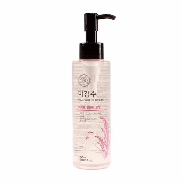 THE FACE SHOP Rice Water Bright Light Facial Cleansing Oil 150ml | Gentle Makeup Remover & Hydrating K - Beauty Cleanser - T.E.R