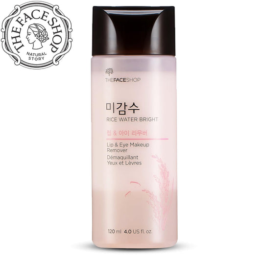 THE FACE SHOP Rice Water Bright Makeup Remover | Gentle Korean Cleansing Water for Waterproof Makeup & Glowing Skin - T.E.R