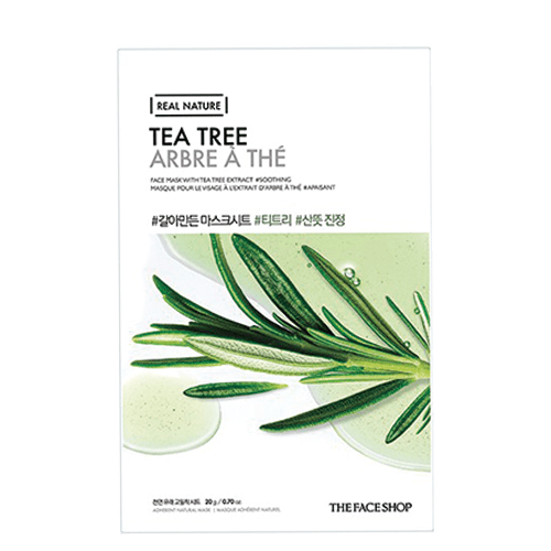 THE FACE SHOP Tea Tree Face Mask | Real Nature Calming Sheet Mask for Acne - Prone & Oily Skin - T.E.R