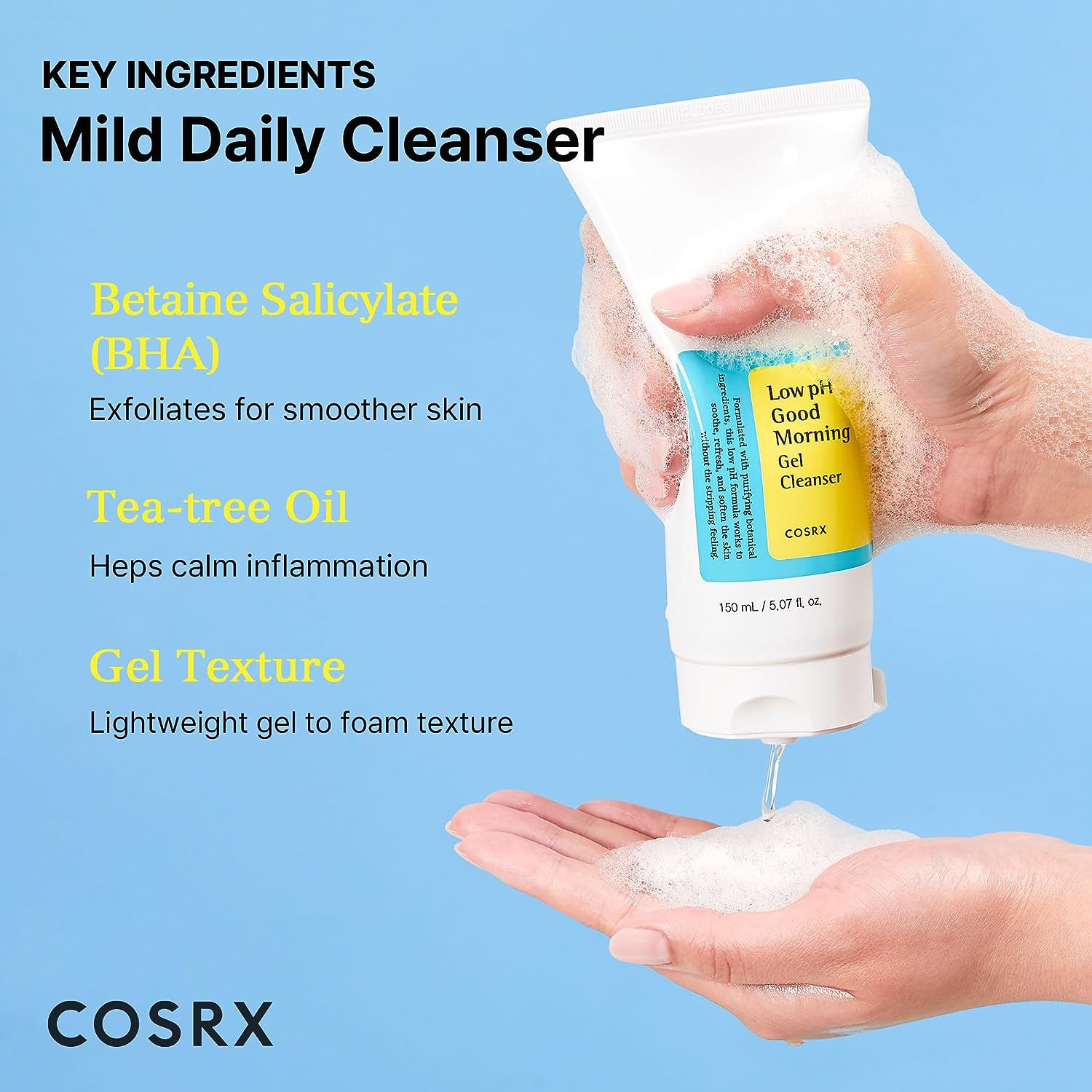 COSRX Low pH Good Morning Gel Cleanser | Gentle, Hydrating Daily Cleanser for Fresh, Smooth Skin - T.E.R