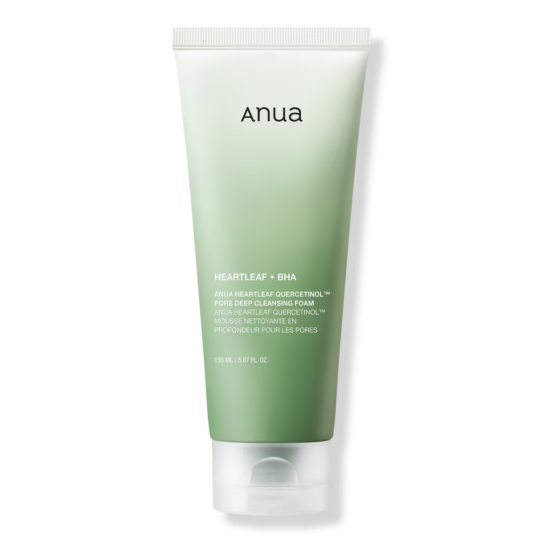 Anua Heartleaf Quercetinol Cleansing Foam | BHA Deep Pore Cleanser for Acne-Prone & Sensitive Skin - Purify, Calm & Smooth Without Stripping Skin