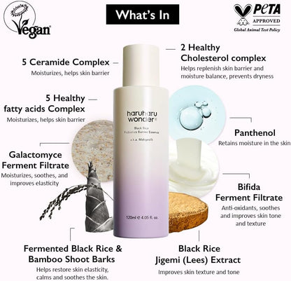 Haruharu WONDER Black Rice Probiotics Barrier Essence | Hydrating and Strengthening Essence for All Skin Types