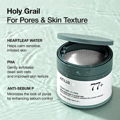 Anua Heartleaf 77 Clear Pads | Refreshing & Pore - Tightening Toner - T.E.R