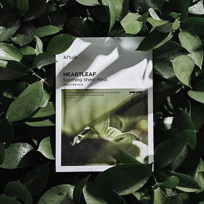 Anua Heartleaf 77% Soothing Sheet Mask (1 - Pack) - Hydrating & Calming - T.E.R