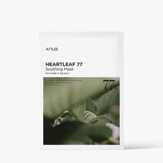 Anua Heartleaf 77% Soothing Sheet Mask (1 - Pack) - Hydrating & Calming - T.E.R