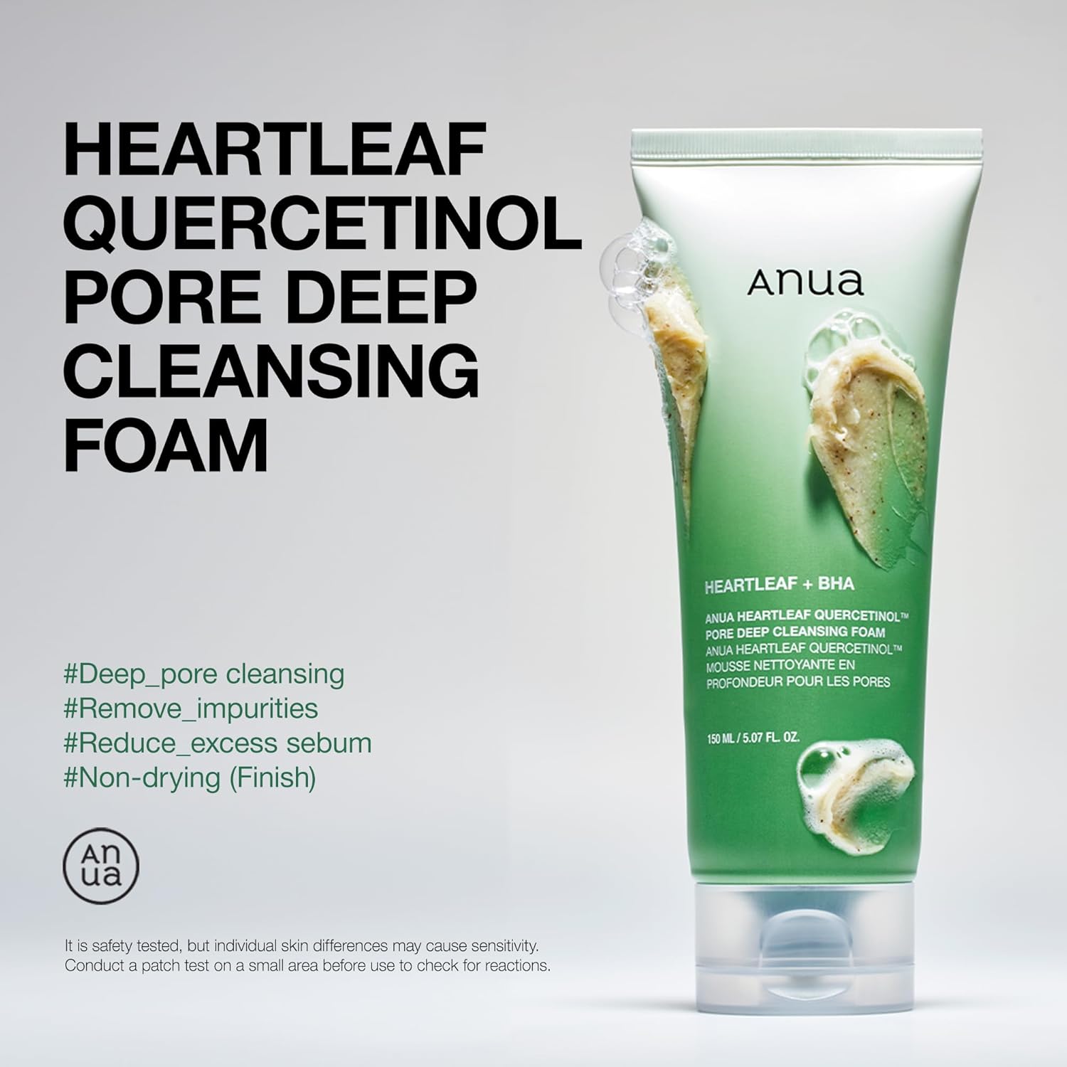 Anua Heartleaf Quercetin Pore Deep Cleansing Foam | Gentle Cleansing for Acne - Prone Skin - T.E.R