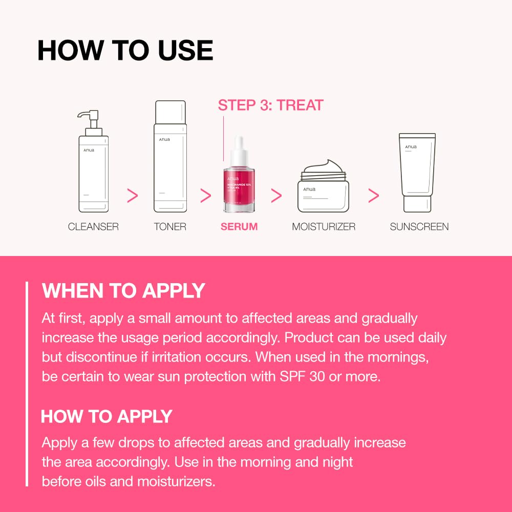 Anua Niacinamide 10 TXA 4 Serum | Fade Dark Spots, Acne Scars, and Brighten Skin - T.E.R