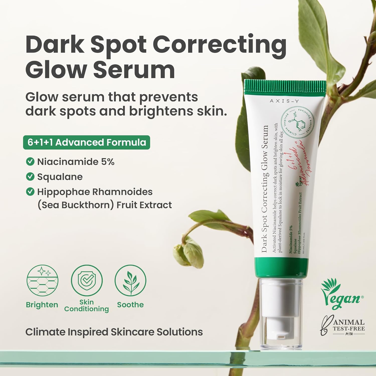 AXIS - Y Dark Spot Correcting Glow Serum 50ml | Niacinamide, Centella, Squalane | Fade Dark Spots & Brighten Skin Tone – Korean Skincare - T.E.R