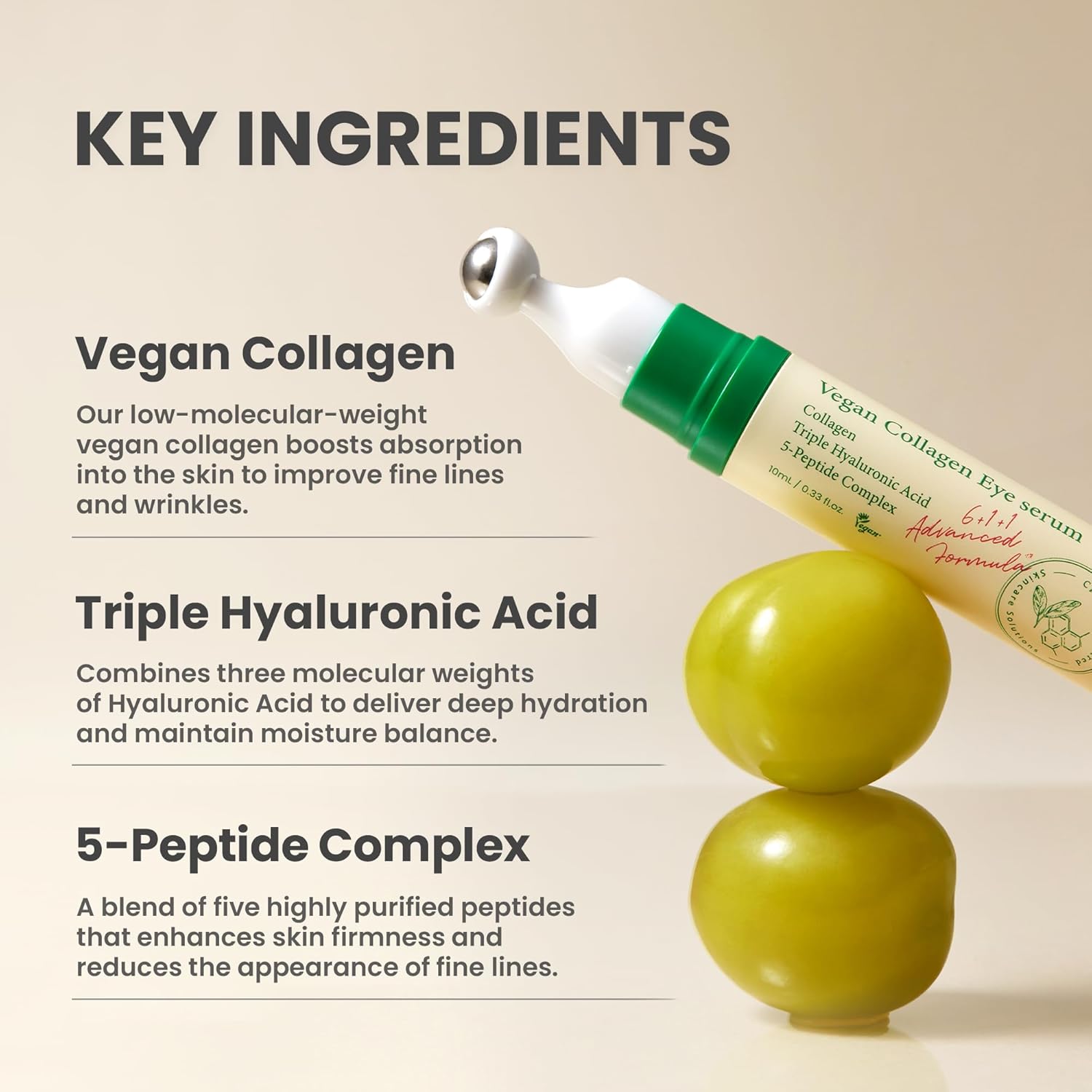 AXIS - Y Vegan Collagen Eye Serum 10ml | Firming & Brightening Peptide Eye Care for Fine Lines & Puffiness – Korean Skincare - T.E.R