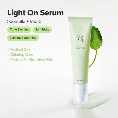 Beauty of Joseon Light On Serum | Vitamin C + Centella Dark Spot Serum for Brightening, Hydration & Even Skin Tone (30ml) - T.E.R