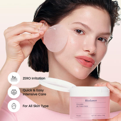 Biodance Bio Collagen Gel Pads 60pcs (140g) | Hydrating Toner Pads for Firm, Plump & Glowing Skin - T.E.R
