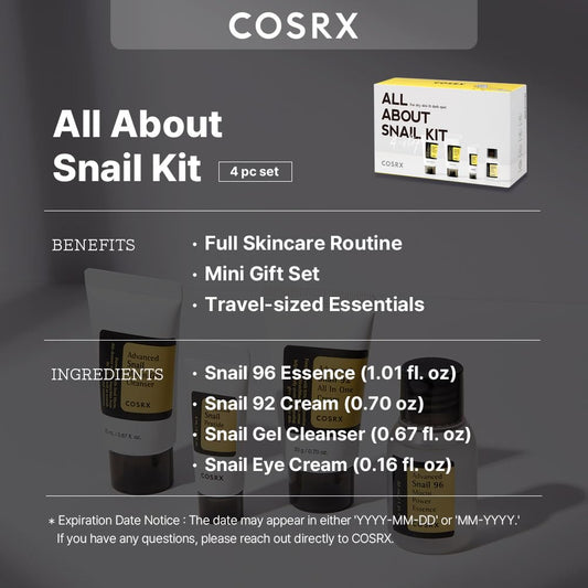 COSRX All About Snail Trial Kit | Your 4 - Step Snail Essence Routine - T.E.R