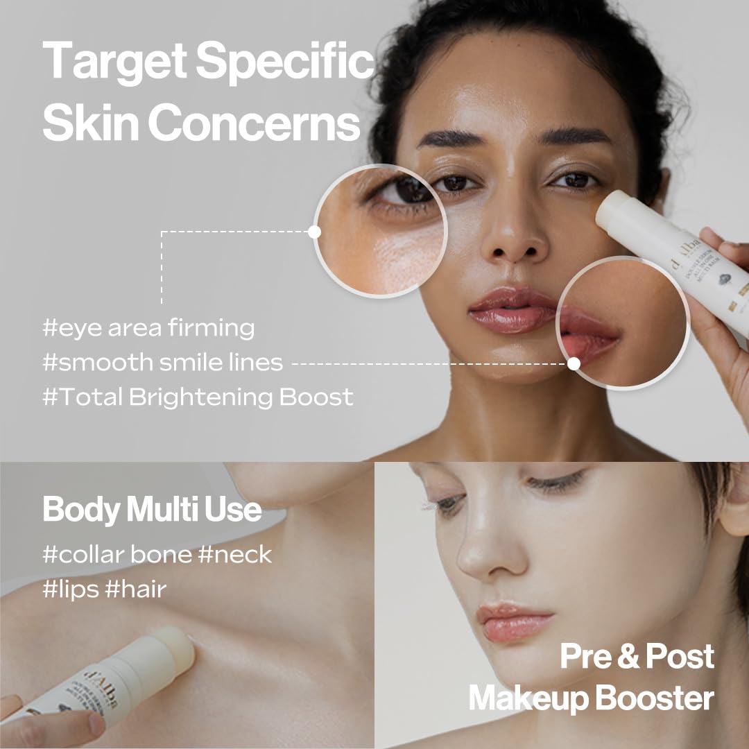 d'Alba Double Serum All In One Multi Balm 10g | Anti - Aging, Brightening & Moisturizing Stick for Eyes, Lips & Face | K - Beauty On - the - Go - T.E.R