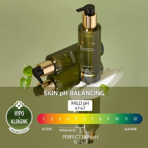 d'Alba Mild Skin Balancing Vegan Cleanser 200ml | Gentle Foaming Face Wash for Sensitive Skin | Hydrating & pH - Balanced K - Beauty - T.E.R