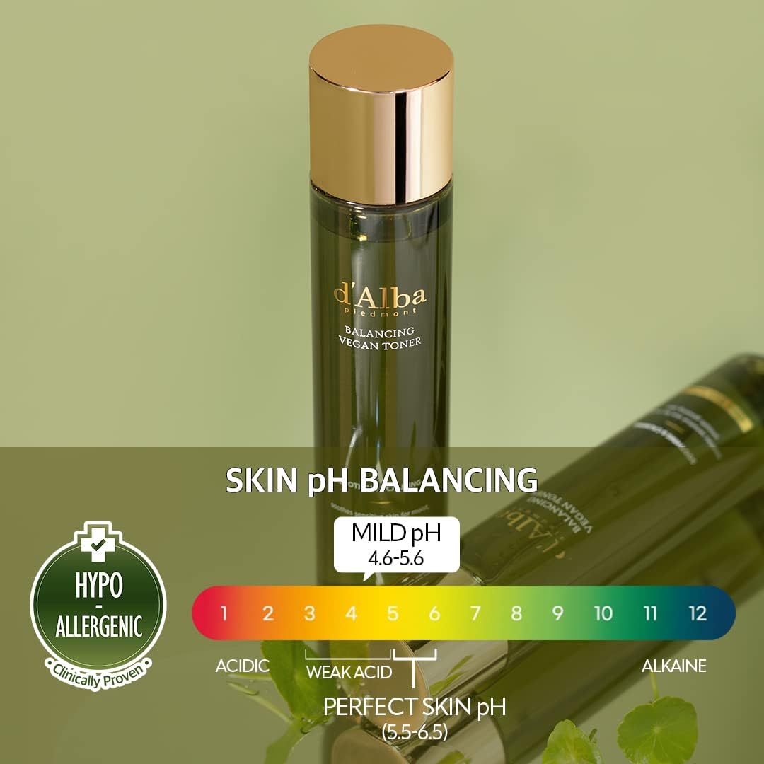 d'Alba Mild Skin Balancing Vegan Toner 150ml | Hydrating, pH - Balanced Toner for Sensitive Skin | Clean & Soothing K - Beauty - T.E.R